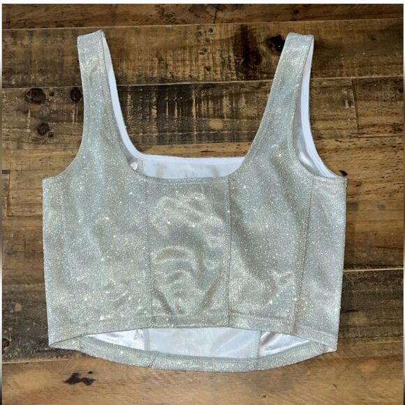 Shimmer Crop Top gianni bini NWT - Picture 2 of 5